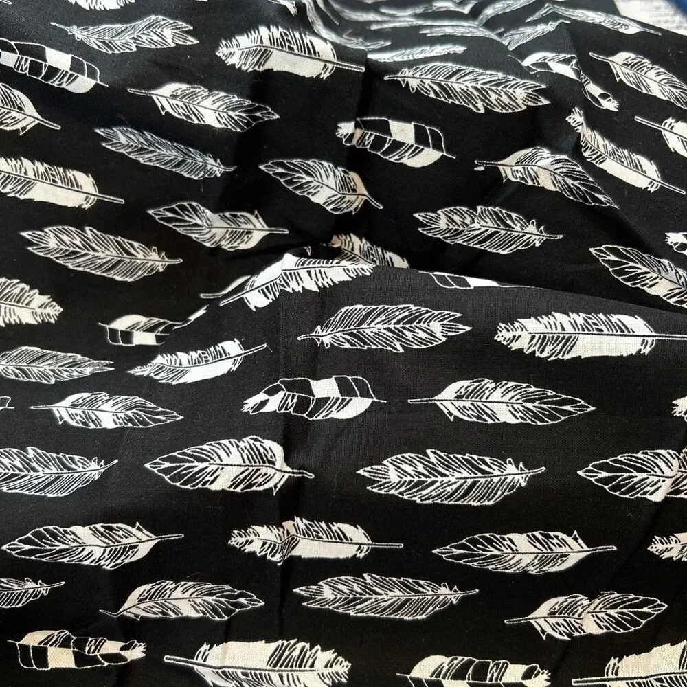 Waverly Feather Print Cotton Quilting Fabric Black & White 27